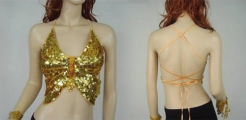 Top Borboleta Dourado.